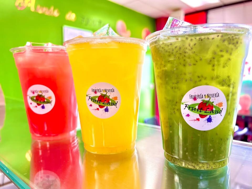 Watermelon, mango and kiwi aguas frescas