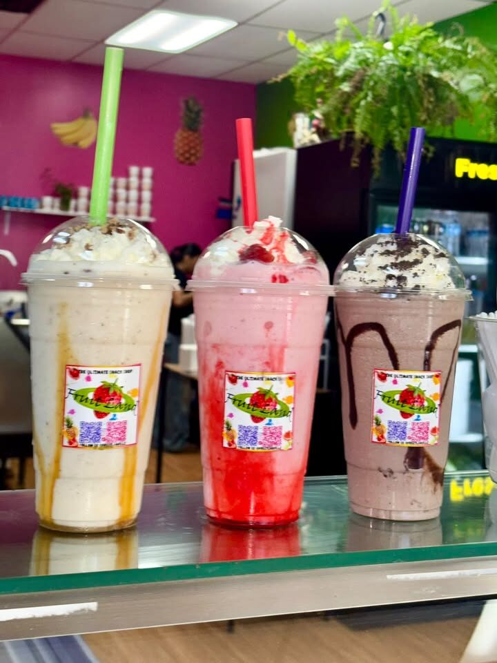 Vanilla, strawberry and cookies-and-cream milkshakes