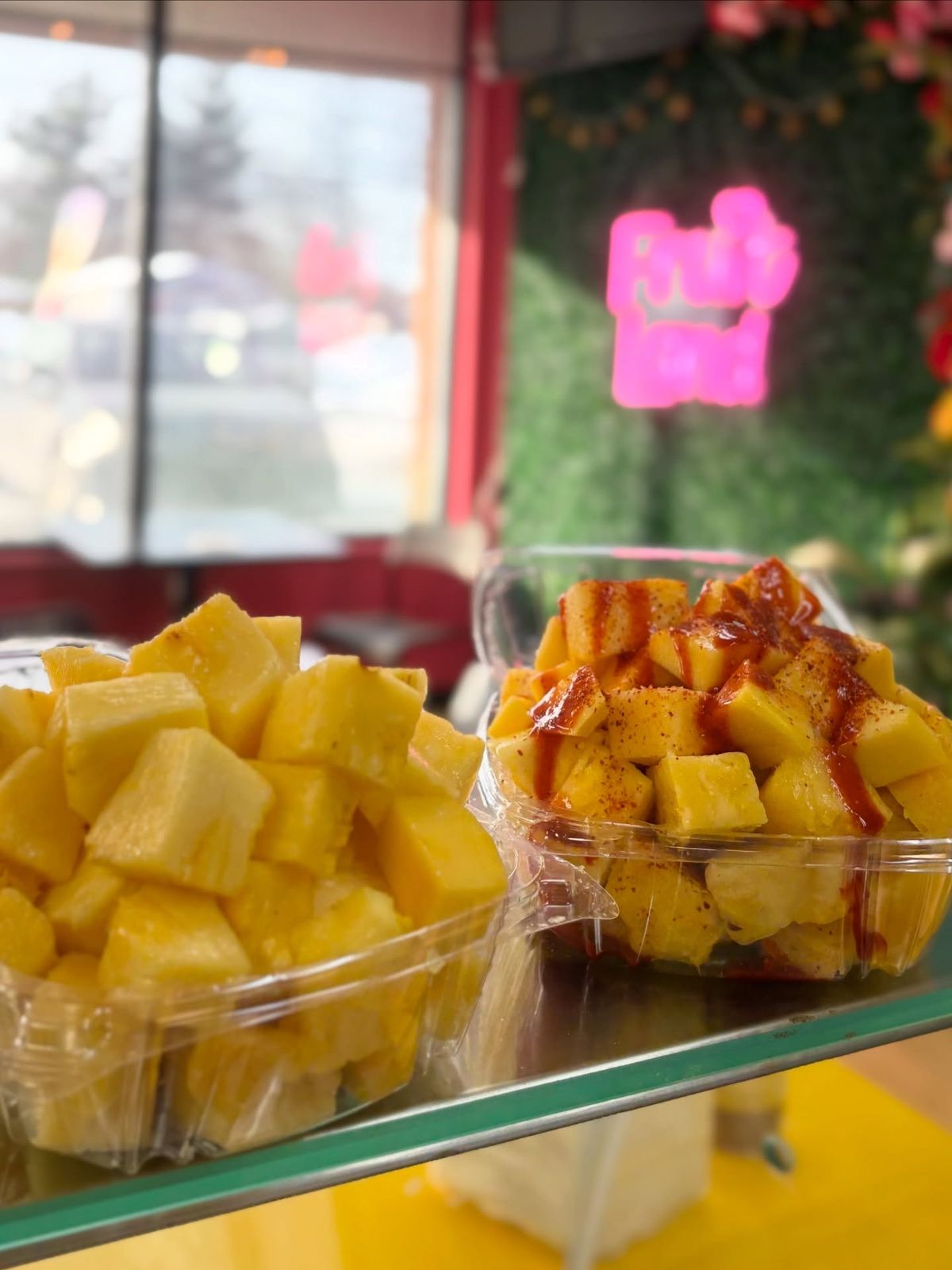 Pineapple and mango cups